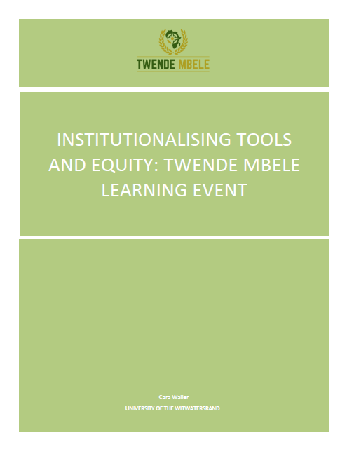 Institutionalising Tools and Equity: Twende Mbele Learning Event