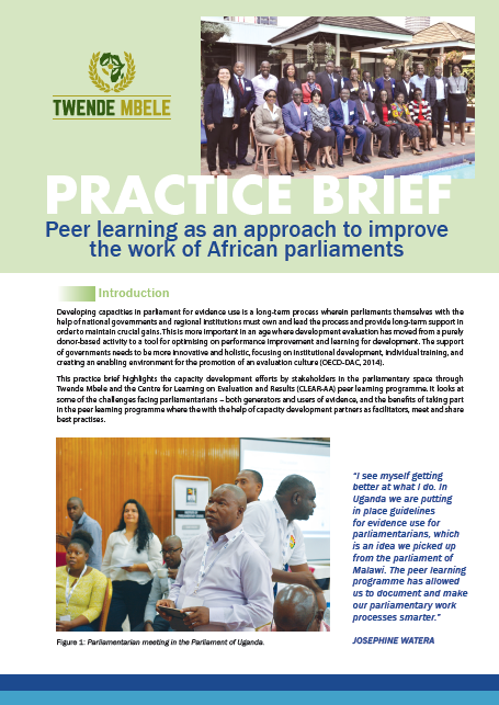 Peer learning as an approach to improve the work of African parliaments