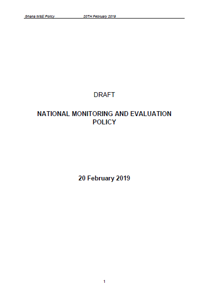 Ghanaian Draft National Monitoring and Evaluation Policy