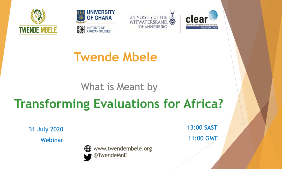 What is meant by transforming evaluations for Africa?