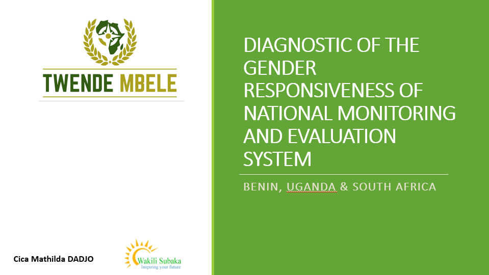 Diagnostic of the Gender Responsiveness of the National Monitoring and Evaluation System