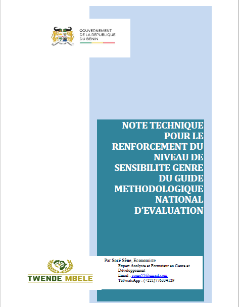 Note Pour le Renforcement du Niveau de Sensibilite Genre du Guide d’Evaluation