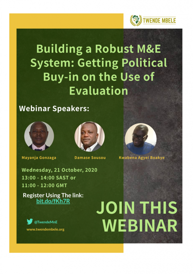 Building a robust M&E System: Getting political buy-in on the use of evaluation (Webinar)