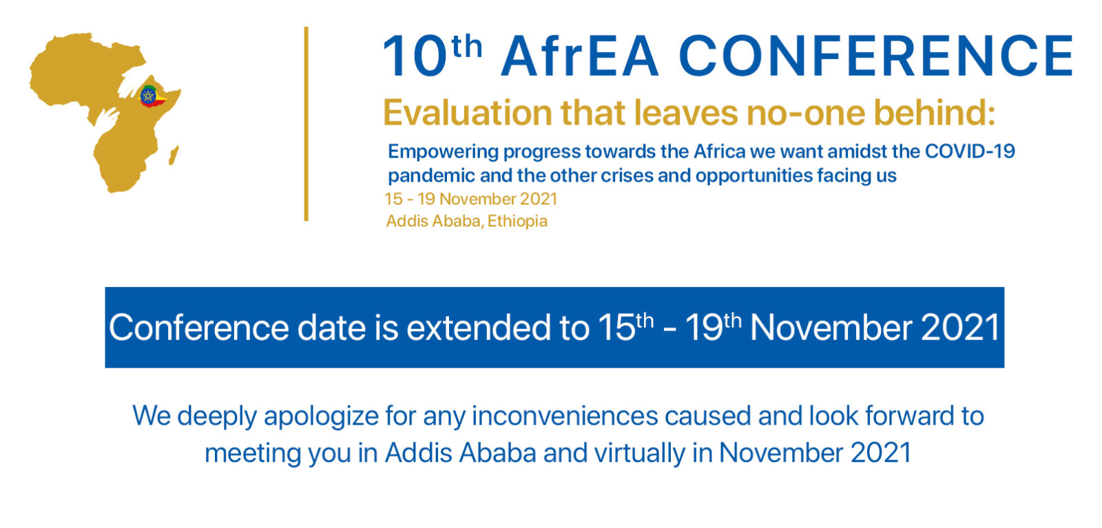 10th AfrEA Conference reschedules to 15th to 19th November 2021