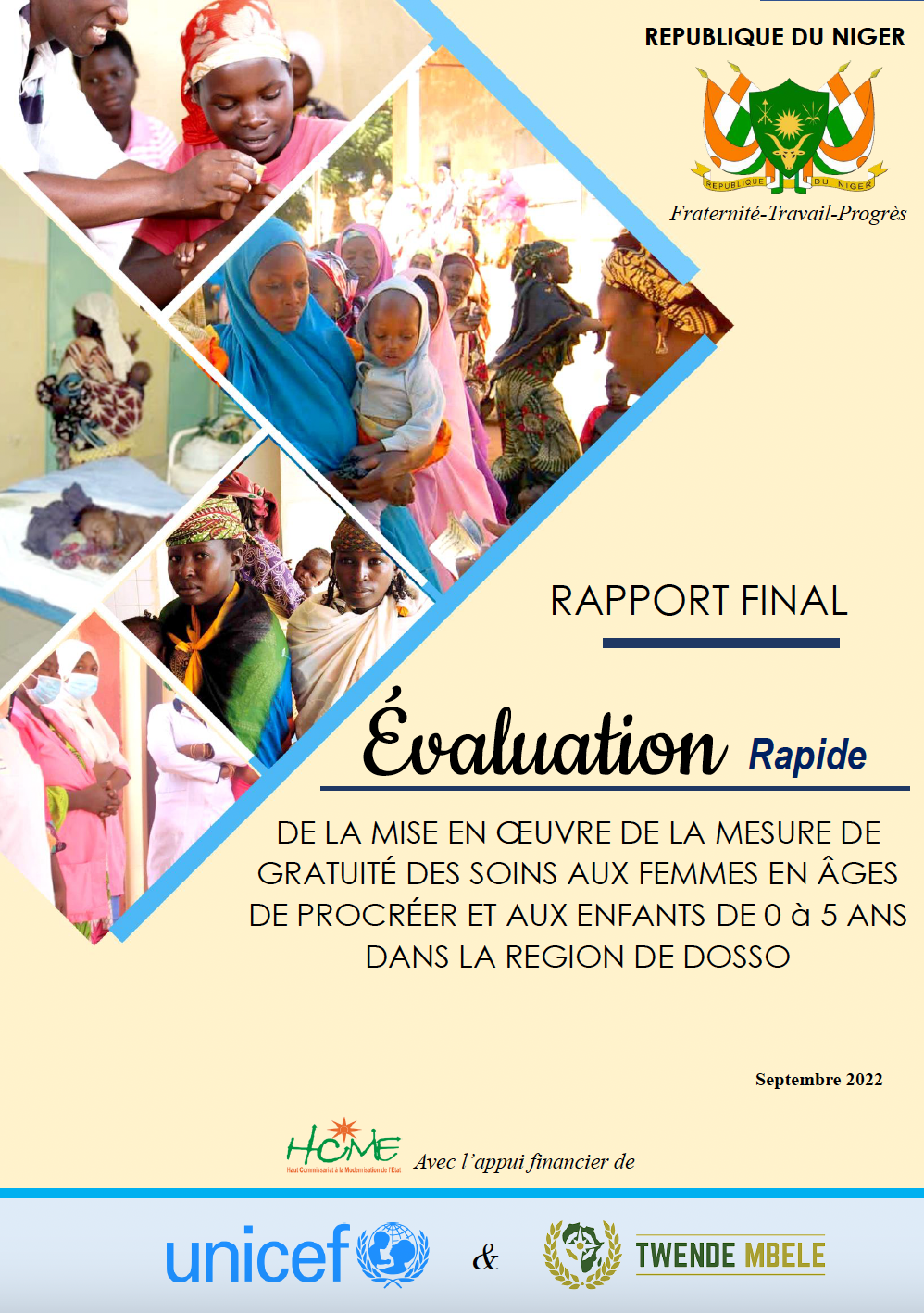 Rapport de l’évaluation rapide de la mise en oeuvre de la mesure de gratuité des soins aux femmes en âges de procréer et aux enfants de 0 à 5 ans dans la région de Dosso