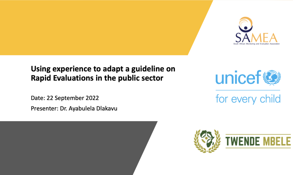 Using Experience to Adapt a Guideline on Rapid Evaluations in the Public Sector – Presentation