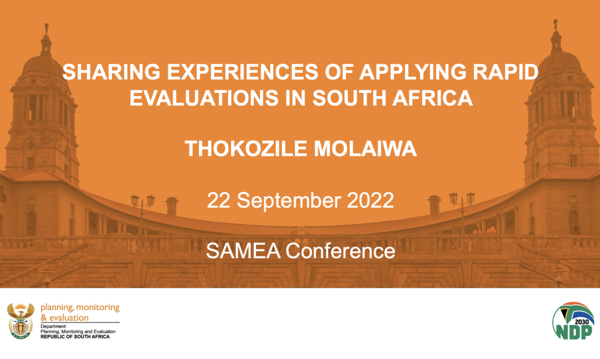 Sharing Experiences of Applying Rapid Evaluation in South Africa – Presentation