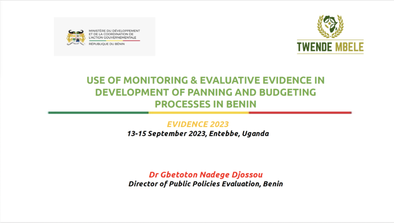 Use Of Monitoring & Evaluative Evidence In Development Of Planning And ...