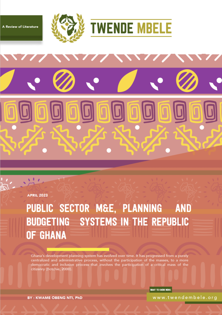 Public Sector M&E, Planning and Budgeting Systems in the Republic of