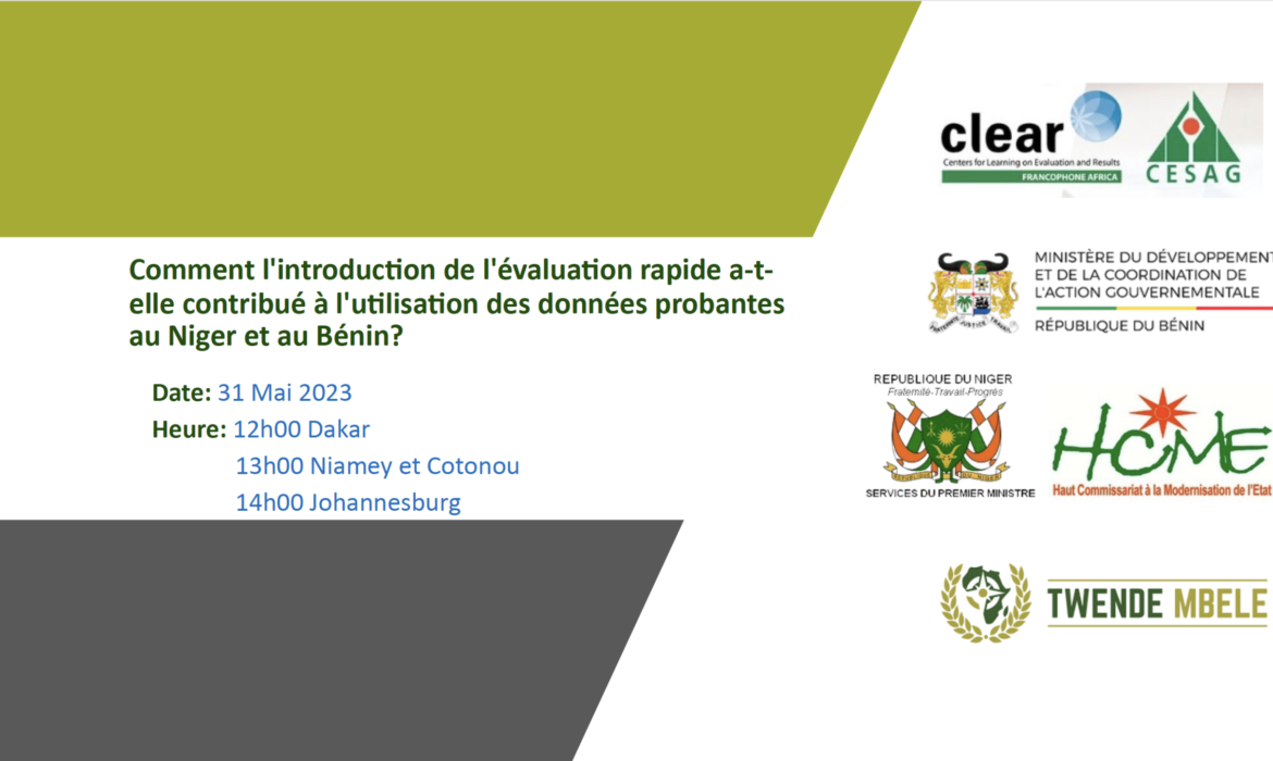 Comment l’introduction de l’évaluation rapide a-t-elle contribué à l’utilisation des données probantes au Niger?