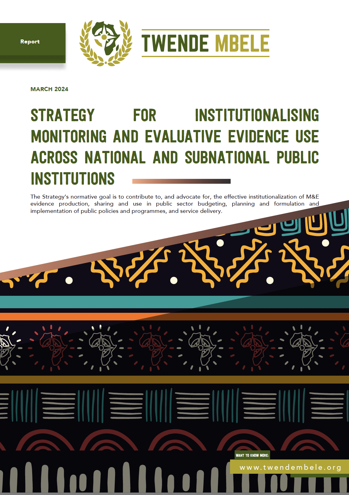 Strategy for Institutionalising Monitoring and Evaluative Evidence Use Across National and Subnational Public Institutions