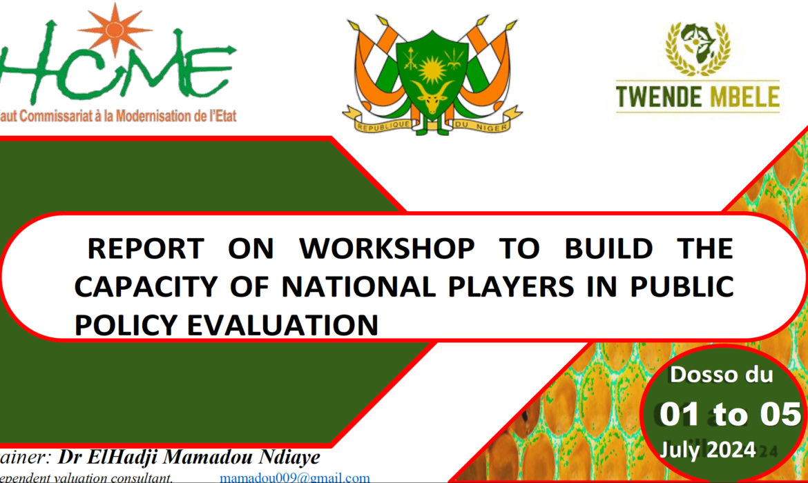 Capacity Building Workshop on the Evaluation of Public Policy in Niger 2024 – Presentation