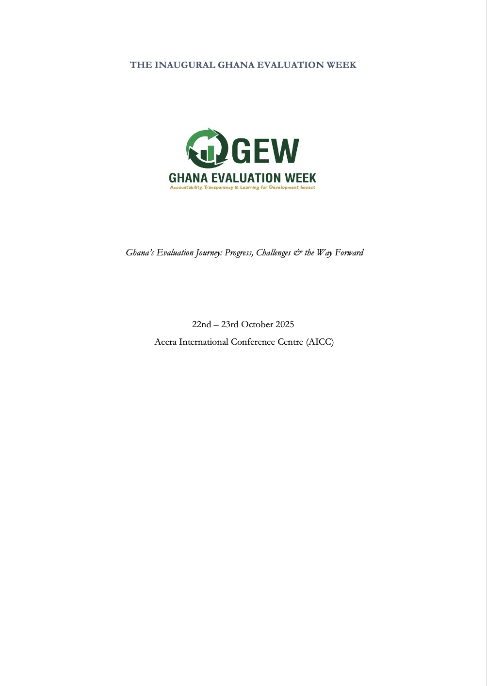 The Inaugural Ghana Evaluation Week 22 – 23 October 2025 (Report)